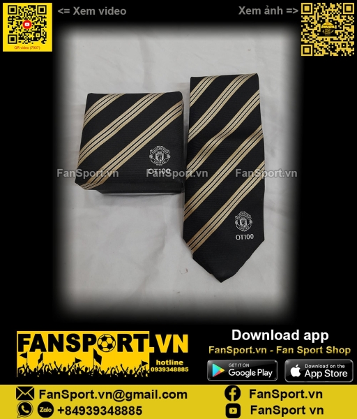 Cà vạt lụa Manchester United Old Trafford 100 OT100 winner tie box