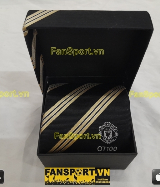 Cà vạt lụa Manchester United Old Trafford 100 OT100 winner tie box