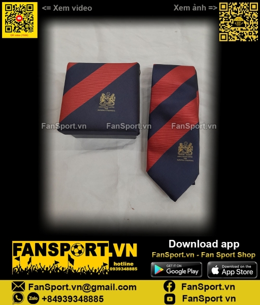 Cà vạt Manchester United European 1968 winner tie blue red