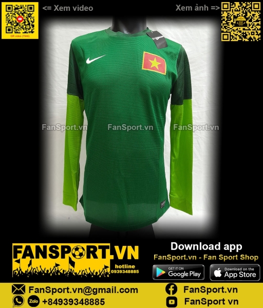 Áo đấu thủ môn Việt Nam 2012 2013 goalkeeper gk green 517461 Nike long