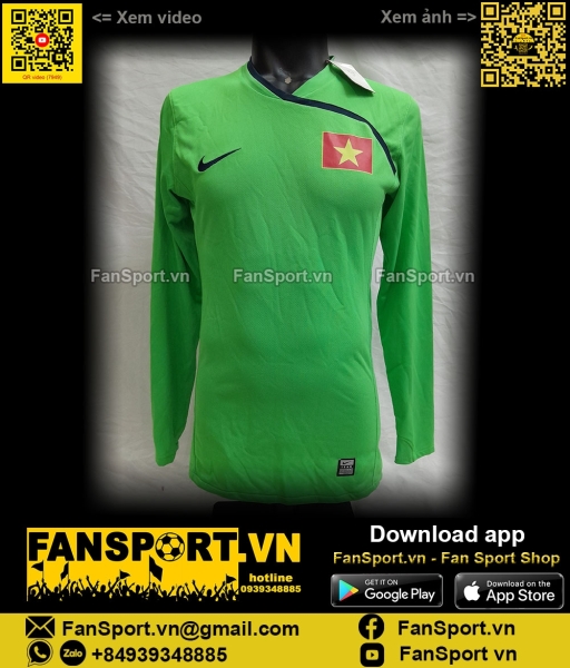 Áo đấu thủ môn Việt Nam 2009 2010 goalkeeper gk green 288966 Nike long