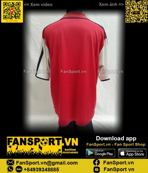 Áo đấu Arsenal 2000 2001 2002 home shirt jersey red Nike Dreamcast đỏ