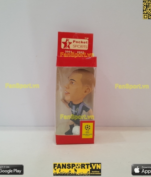 Tượng Ronaldo Inter Milan 2000-2001 home black blue pocket sport