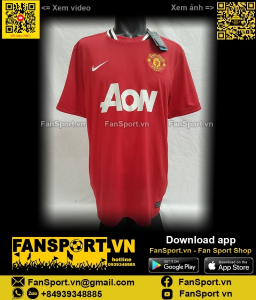 Áo đấu Manchester United 2011-2012 home shirt jersey 423932 Nike BNWT