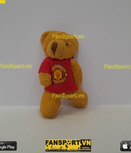 Móc khóa thú bông gấu mascot Manchester United bear red 8m