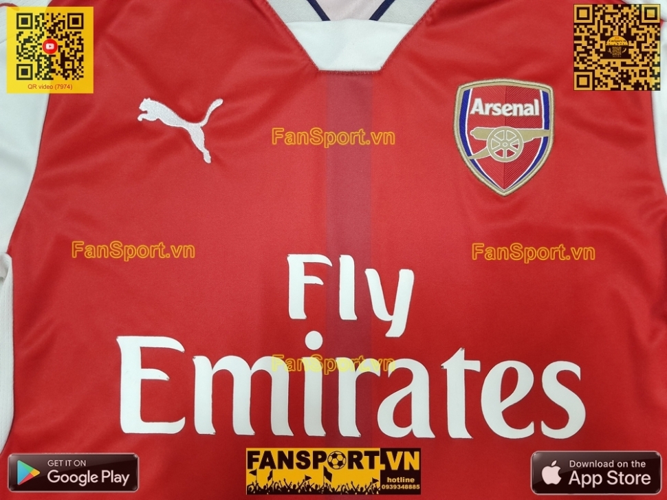 Áo đấu Arsenal 2016-2017 home shirt jersey red 749712 Puma bóng đá