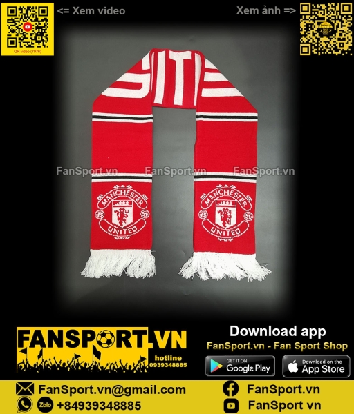 Khăn choàng cổ Manchester United scarf red official membership 23/24
