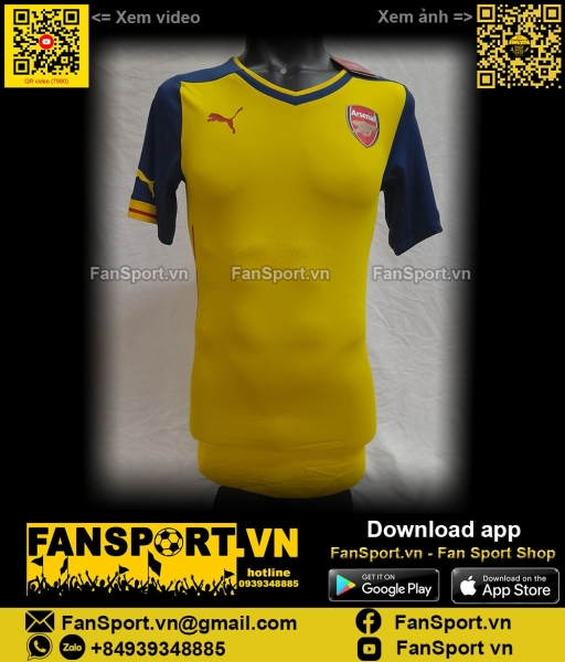 Áo Arsenal 2014 2015 away shirt jersey authentic Puma 746740 player