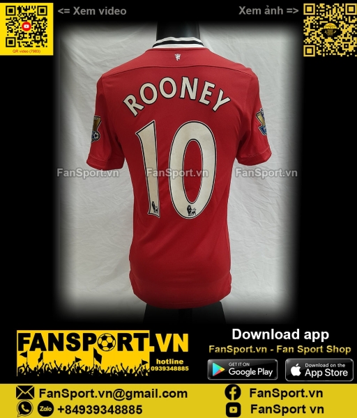 Áo Rooney 10 Manchester United 2011-2012 home shirt jersey 423932 Nike