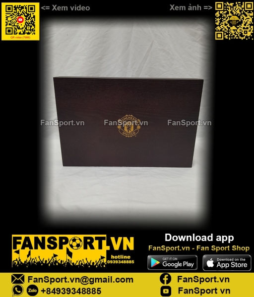 Hộp gỗ trang trí Manchester United áo đấu trưng bày display box wooden