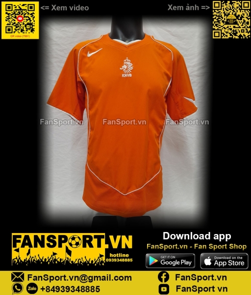 Áo Netherlands 2004 2005 2006 home shirt jersey 116606 Nike Hà Lan