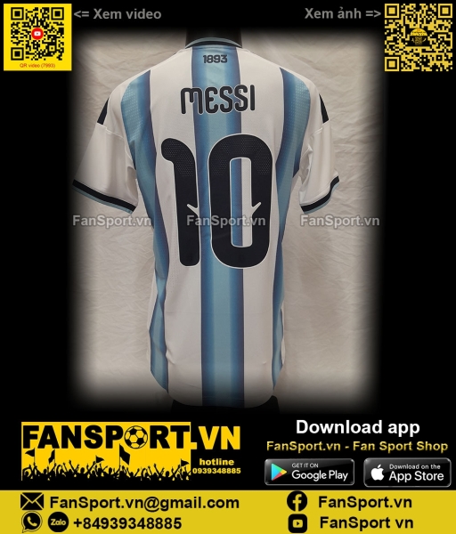 Áo đấu Messi 10 Argentina 2026 home shirt jersey authentic JM5897 new