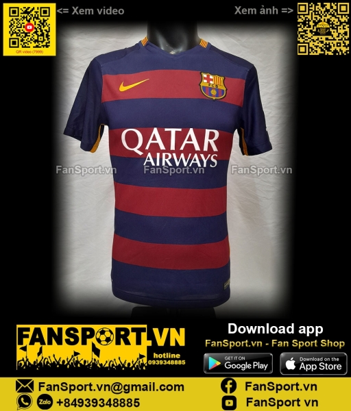 Áo đấu Barcelona 2015-2016 home shirt jersey authentic  658790 Nike