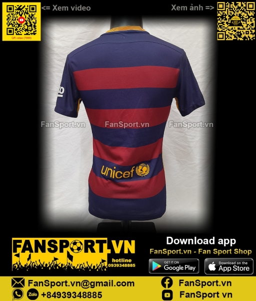 Áo đấu Barcelona 2015-2016 home shirt jersey authentic  658790 Nike