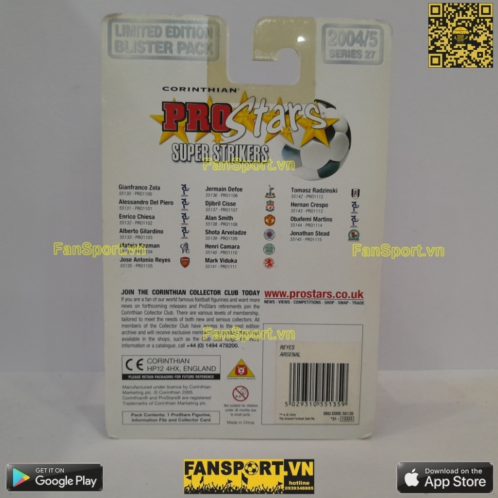 Tượng Antonio Reyes Arsenal 2004-2005 home corinthian PRO1105 blister