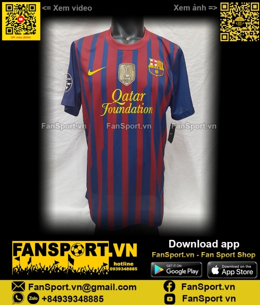 Áo Messi 10 Barcelona 2011-2012 home shirt jersey Nike 425858 player