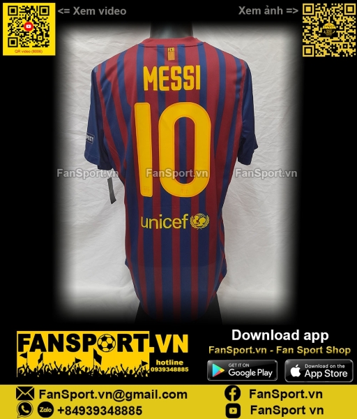 Áo Messi 10 Barcelona 2011-2012 home shirt jersey Nike 425858 player