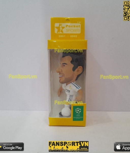 Tượng Luis Figo 10 Real Madrid 2001-2002 home white pocket sport box
