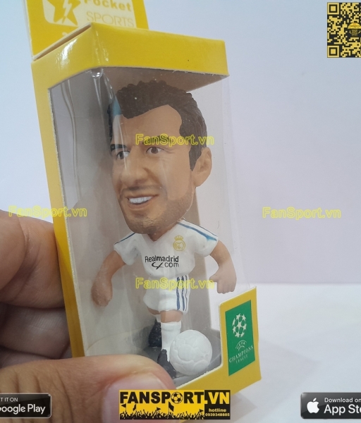 Tượng Luis Figo 10 Real Madrid 2001-2002 home white pocket sport box