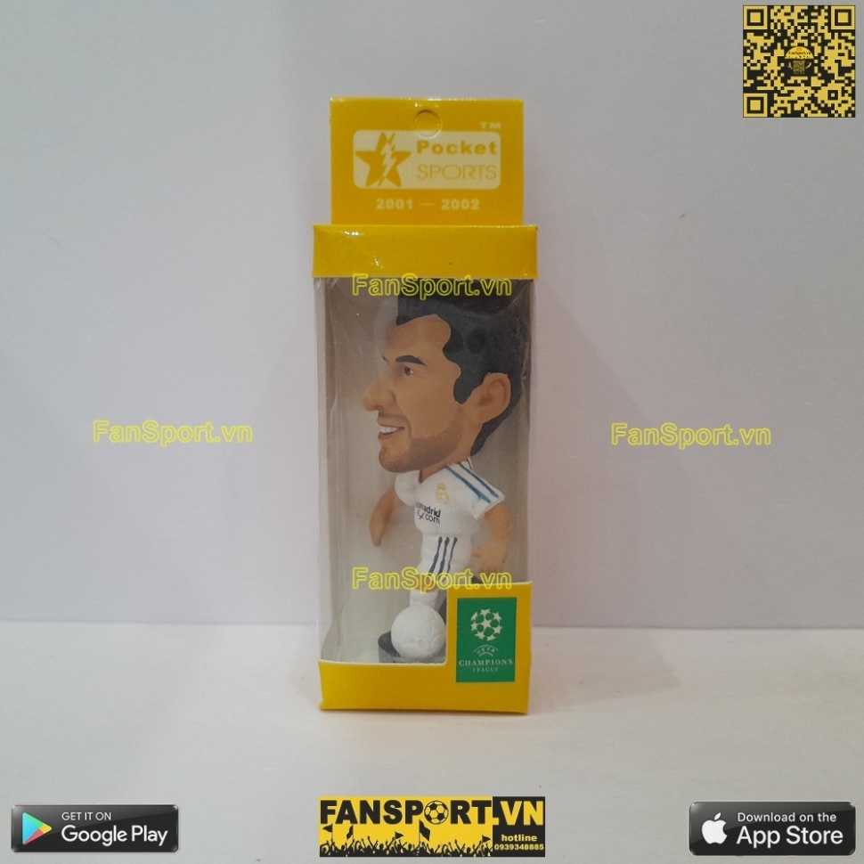 Tượng Luis Figo 10 Real Madrid 2001-2002 home white pocket sport box