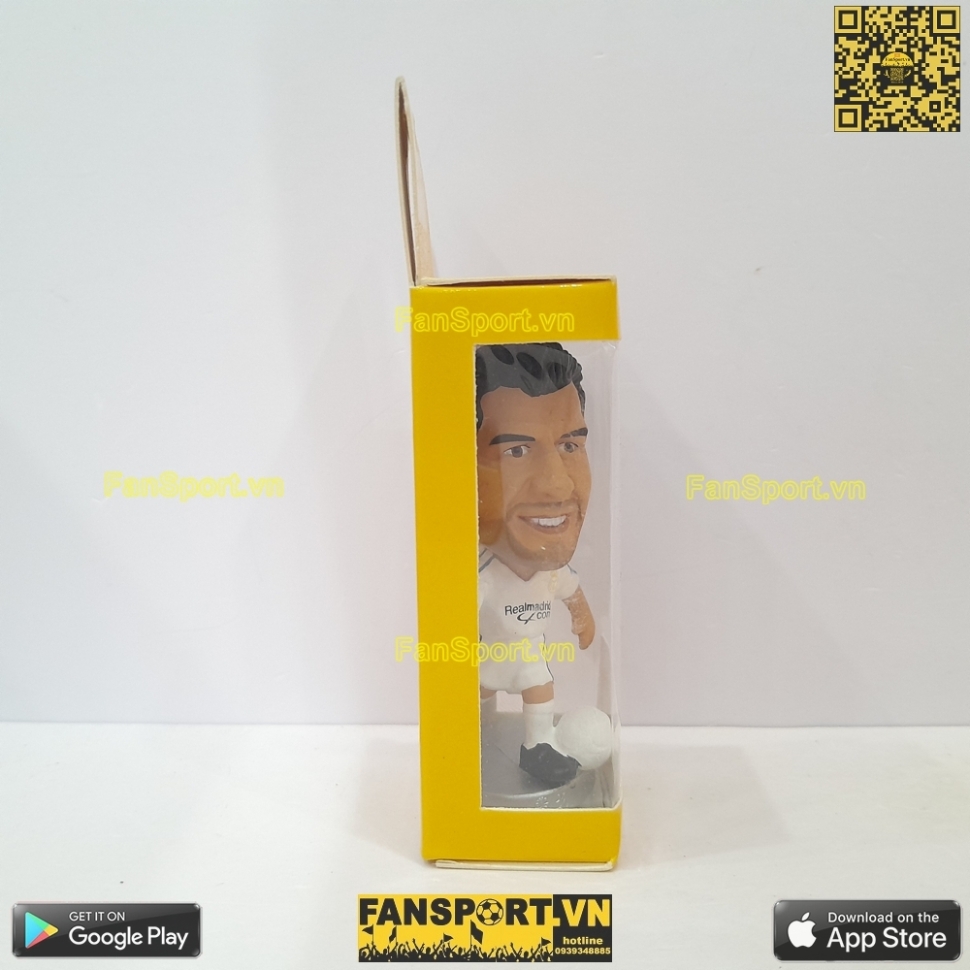 Tượng Luis Figo 10 Real Madrid 2001-2002 home white pocket sport box