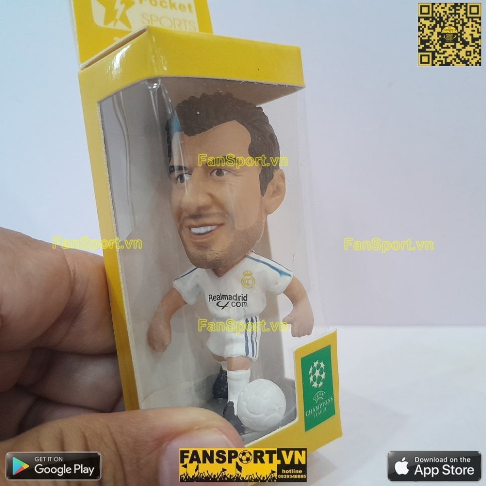 Tượng Luis Figo 10 Real Madrid 2001-2002 home white pocket sport box