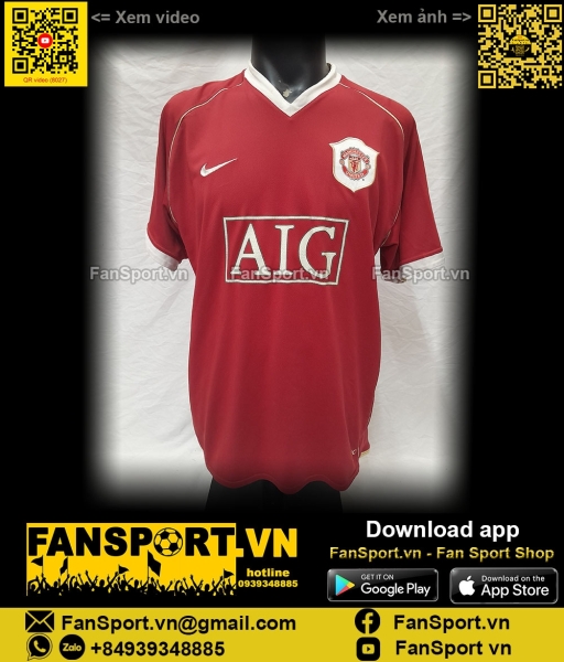 Áo đấu Manchester United 2006-2007 home shirt jersey red 146814 Nike