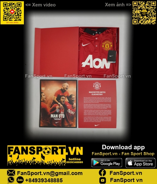 Box áo Manchester United 2013 tour Asia home shirt jersey 2014 limited