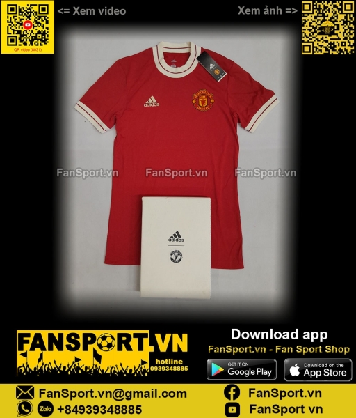 Box áo Manchester United Icon home shirt jersey Adidas CV8102 T-shirt