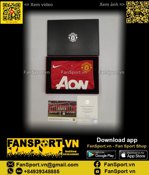 Áo chữ ký Manchester United 2013-2014 home shirt jersey Nike 532837