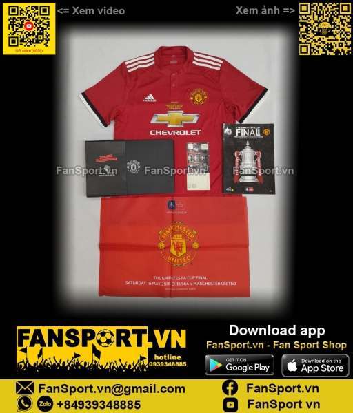 Box set Manchester United FA Cup final 2018 home shirt jersey BS1214