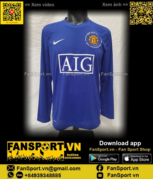 Áo đấu Manchester United 2008-2009 third shirt jersey long Nike 287616