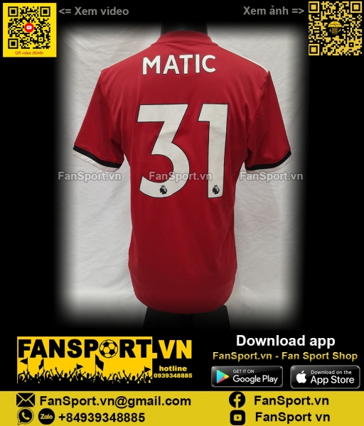 Áo Matic Manchester United 2017-2018 home shirt jersey Adidas BS1214