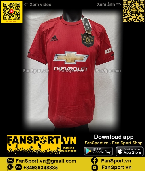 Áo đấu Manchester United 2019 2020 home shirt jersey red ED7386 BNWT