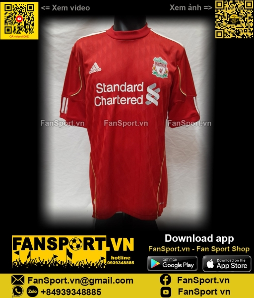 Áo đấu Liverpool 2010 2011 2012 home shirt jersey red P96763 Adidas