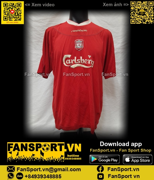 Áo đấu Liverpool 2002 2003 2004 home shirt jersey red Reebok