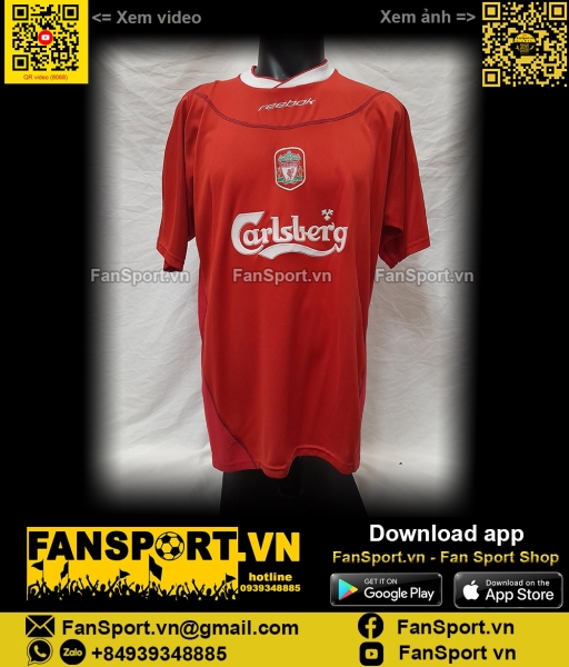 Áo đấu Liverpool 2002 2003 2004 home shirt jersey red Reebok