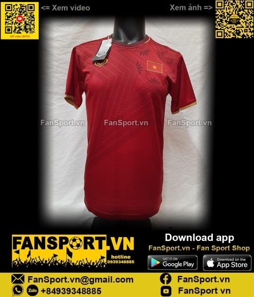 Áo đấu Việt Nam 2020 home đỏ shirt jersey Vietnam Grand Sport 38-315