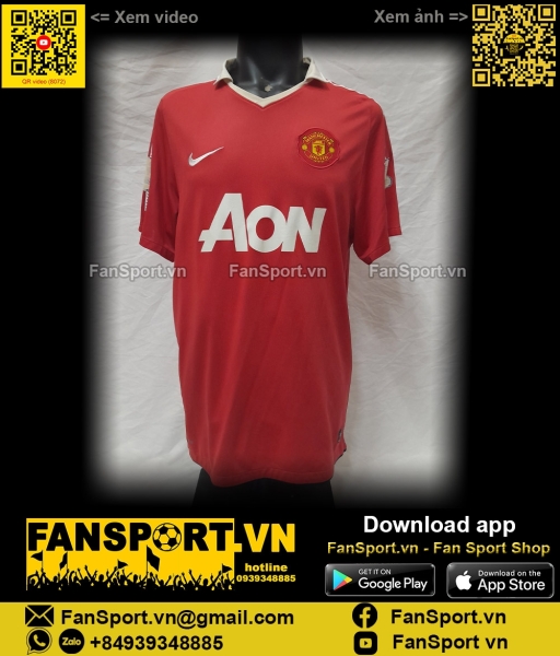 Áo đấu Manchester United 2010-2011 home shirt jersey 382469 Nike red