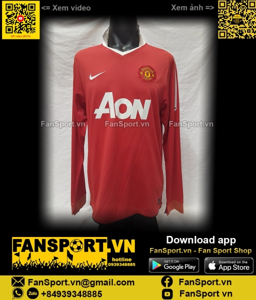 Áo Manchester United 2010-2011 home shirt jersey 382996 long slevess