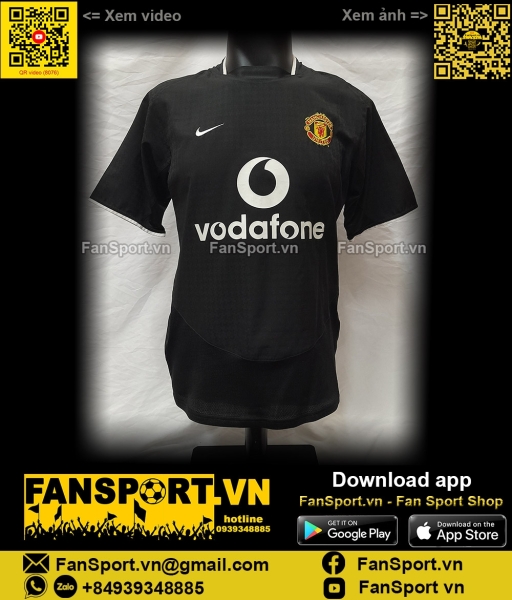 Áo đấu Manchester United 2003 2004 2005 away shirt black 112677 Nike