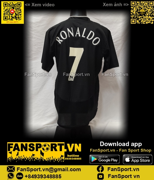 Áo Ronaldo 7 Manchester United 2003 2004 2005 away shirt jersey 112677