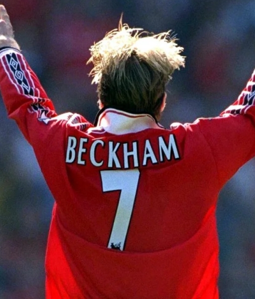 Nameset Beckham 7 Manchester United 1997-2007 home white lextra retro