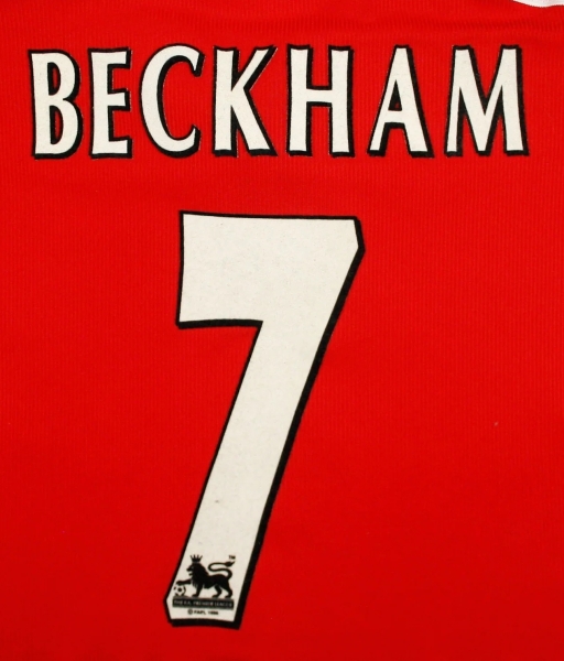 Nameset Beckham 7 Manchester United 1997-2007 home white lextra retro