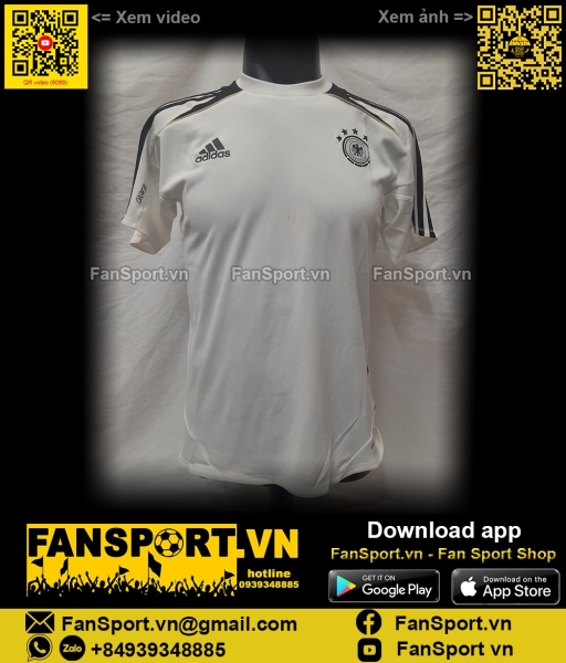 Áo tập training Germany 2012-2013 shirt jersey white X20227 adidas Đức