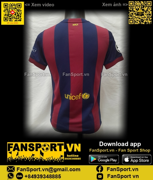 Áo Barcelona Champion League Final 2015 home shirt jersey 610792 2014