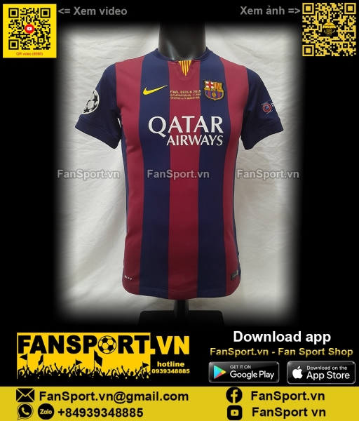 Áo Barcelona Champion League Final 2015 home shirt jersey 610792 2014