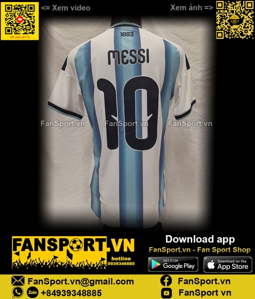 Áo đấu Messi 10 Argentina 2026 home shirt jersey authentic KH3934 new