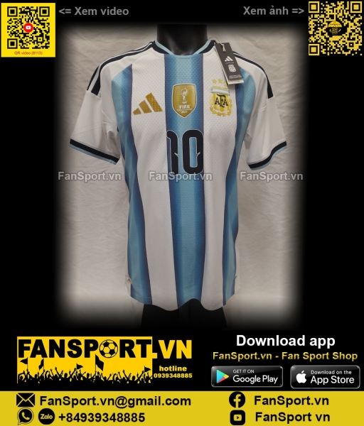 Áo đấu Messi 10 Argentina 2026 home shirt jersey authentic KH3934 new