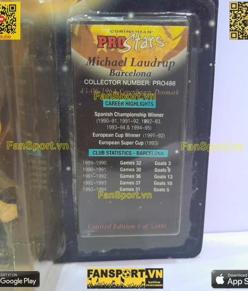 Tượng Laudrup Barcelona 1993 1994 1995 home corinthian PRO486 prostars